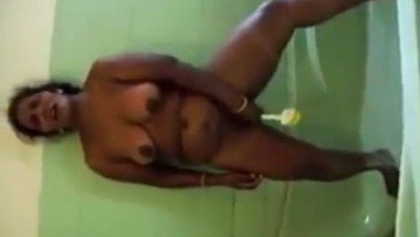Desi Indian guy making his wife Velamma masturbate using toilet brush dirty video
